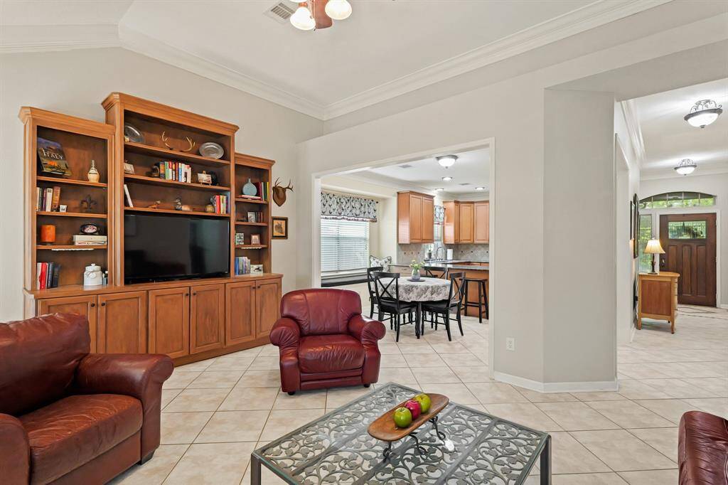 Den with built in cabinet