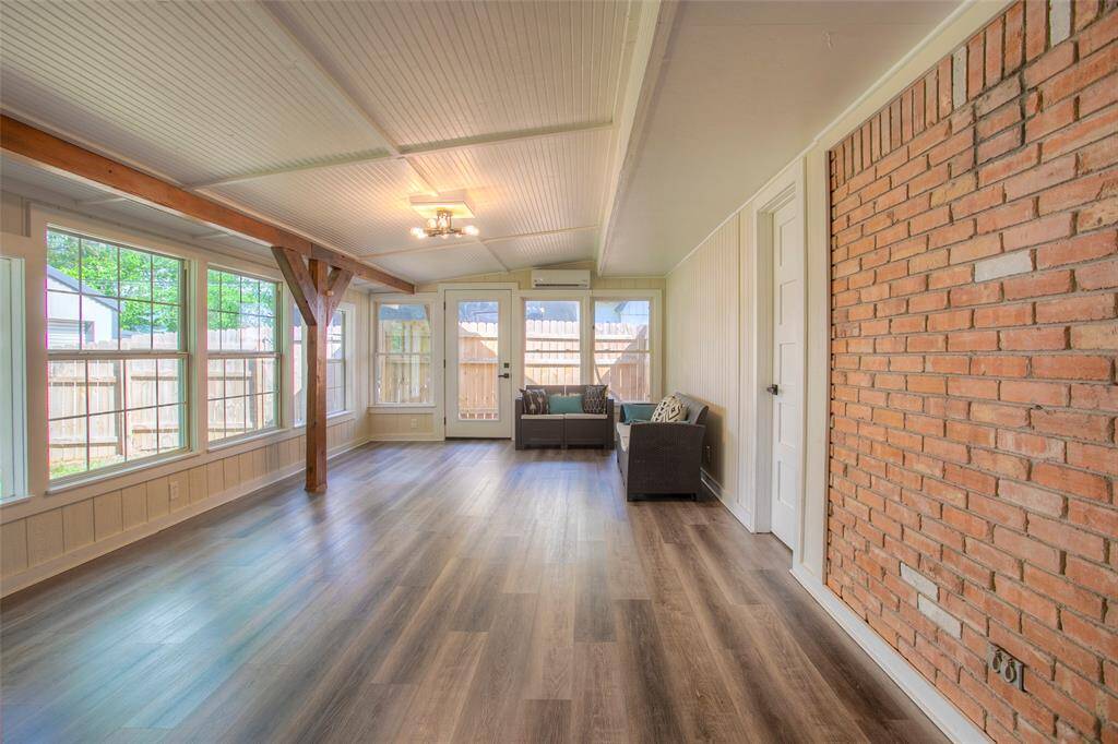 Sunroom with space flexible for many uses.