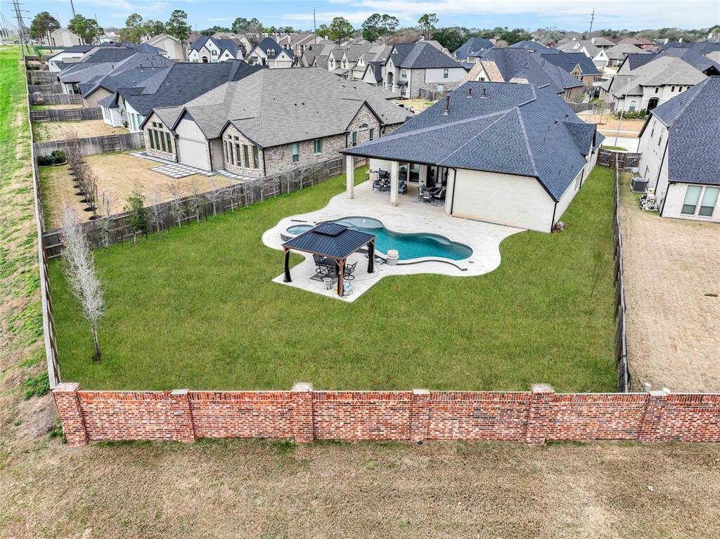 Another view of the backyard with no back neighbors.