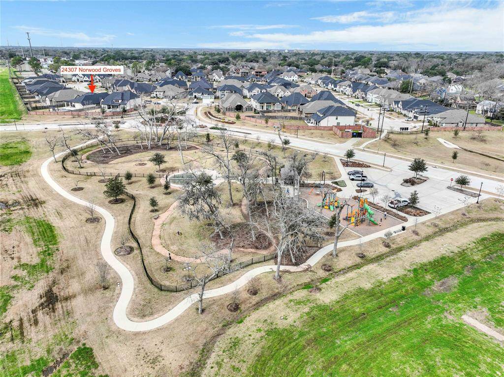 Aerial view of the playground area.