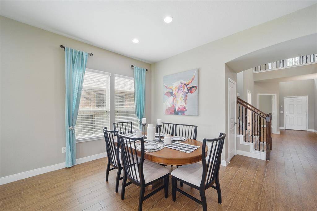 Dining area can accommodate a large table and buffet!