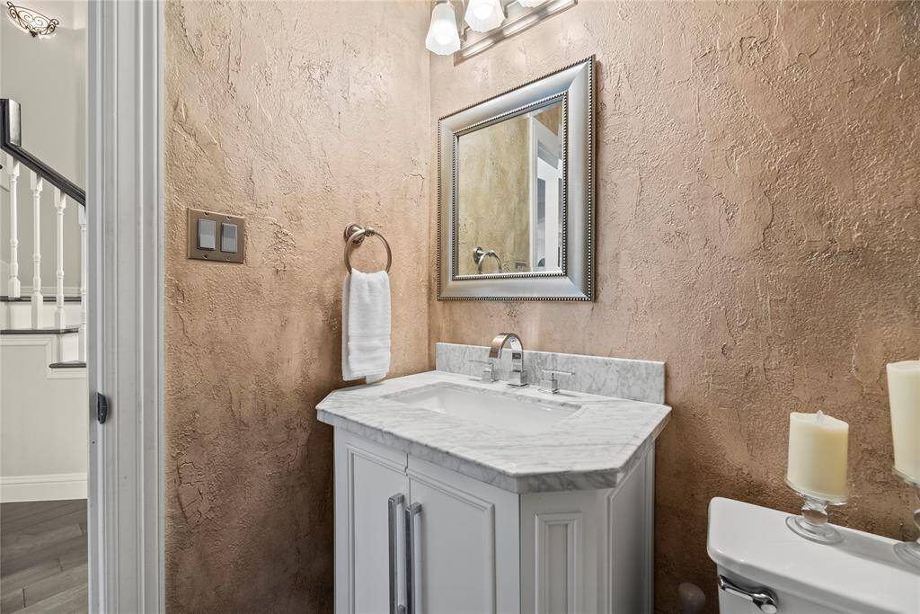 Elegant powder bath for guests to easily access during fun gatherings!