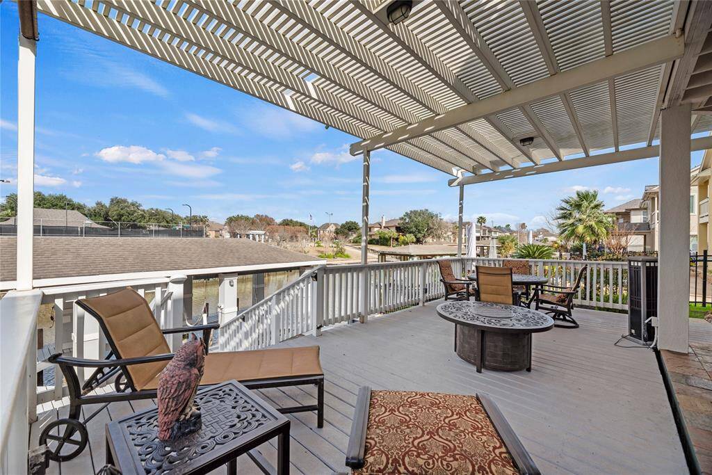 The oversized covered patio is the perfect area where you can enjoy all types of weather.