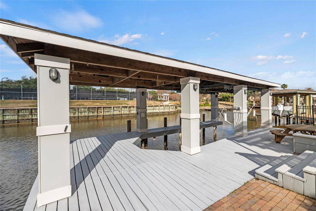 Freshly painted boathouse with a new roof!