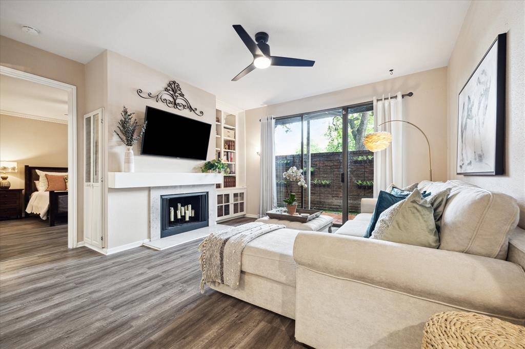 The primary bedroom and en-suite bathroom are located off the living room.