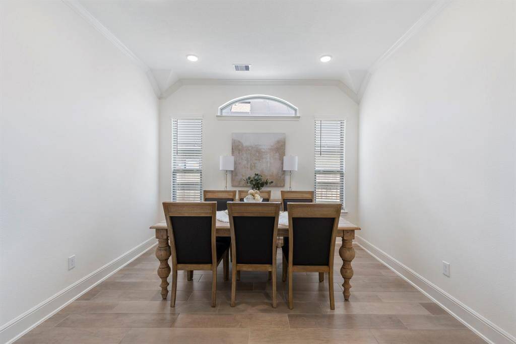 Dining roome will accomodate most furnishings for your entertaining.