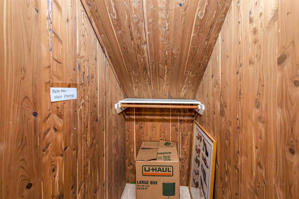 Cedar Closet upstairs with  More Storage through door on wall!