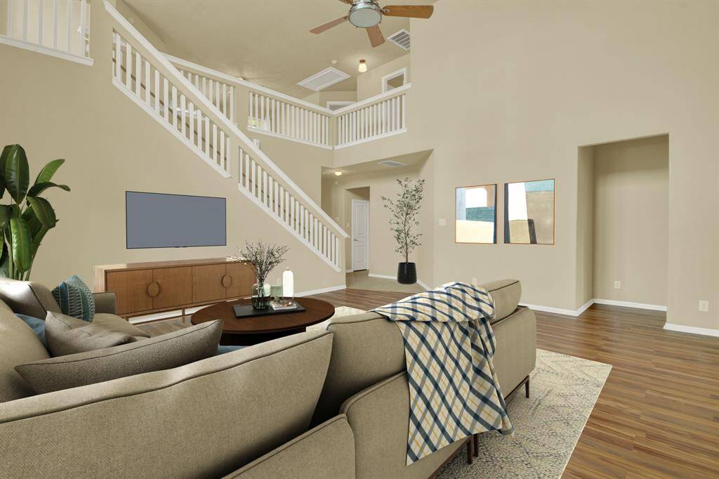 Virtually staged Living Room