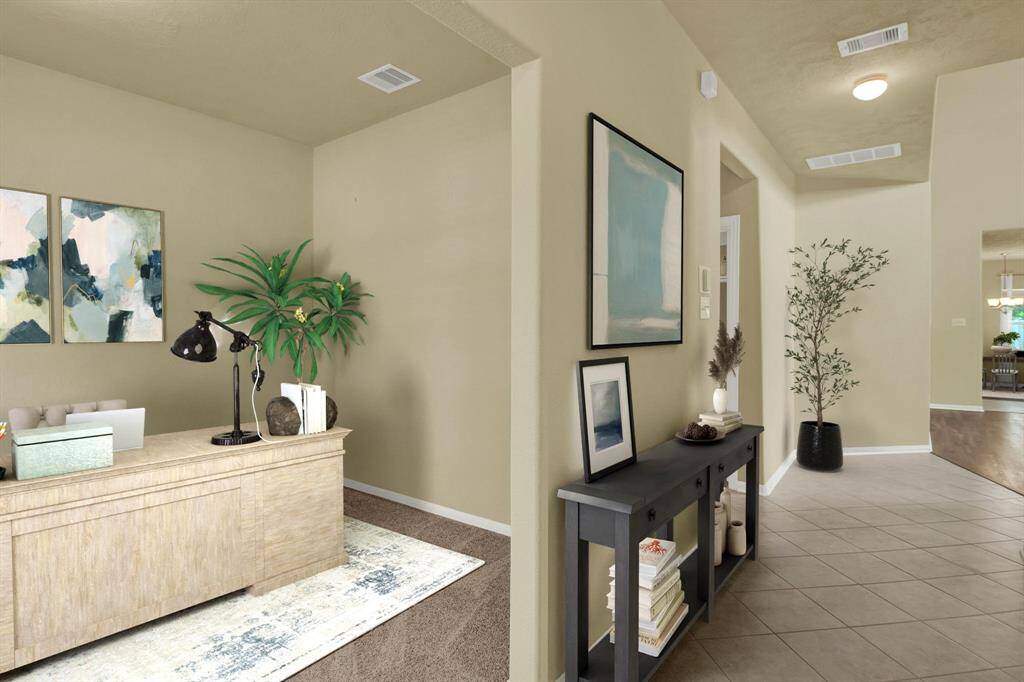 Virtually staged Office and Entry Way