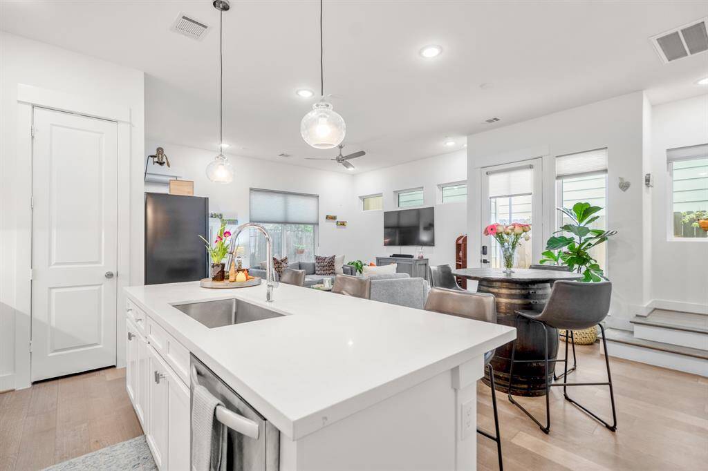 Open layout kitchen and living