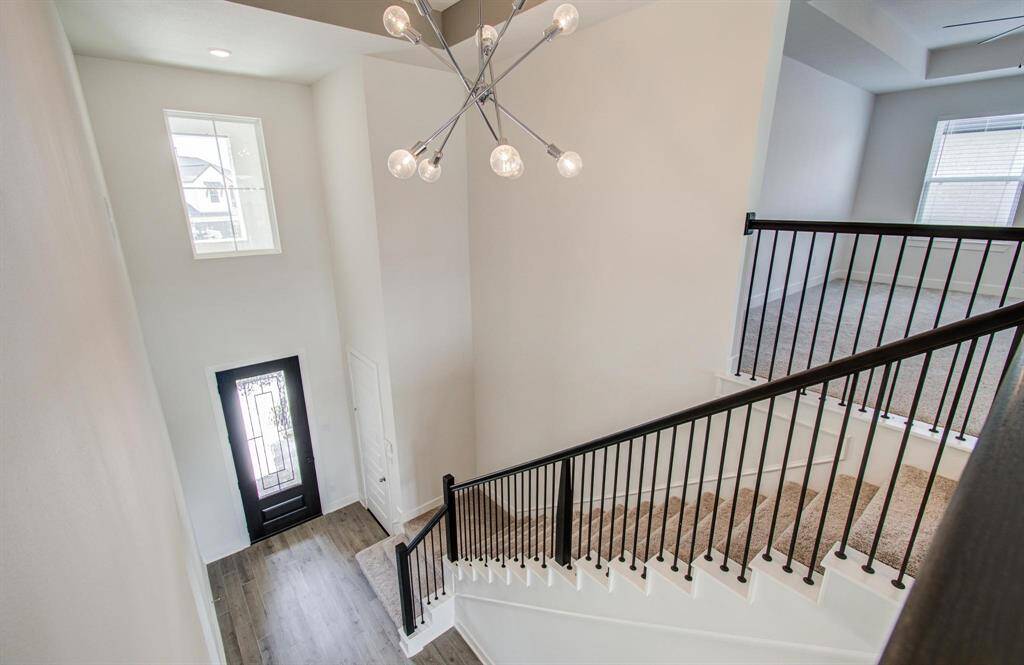 View from upstairs into living area
