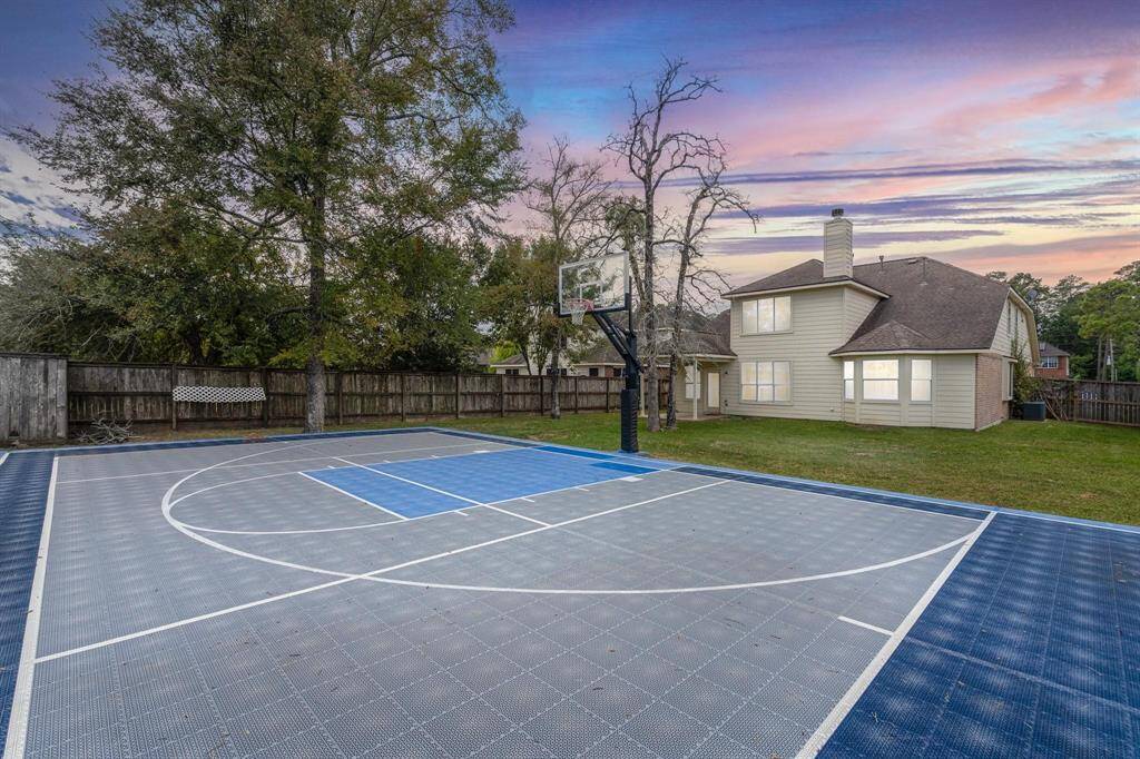 With a private sports court in the backyard