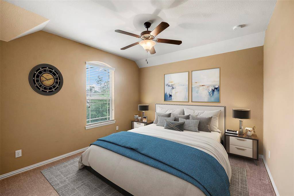 Virtually staged staged 3rd bedroom.