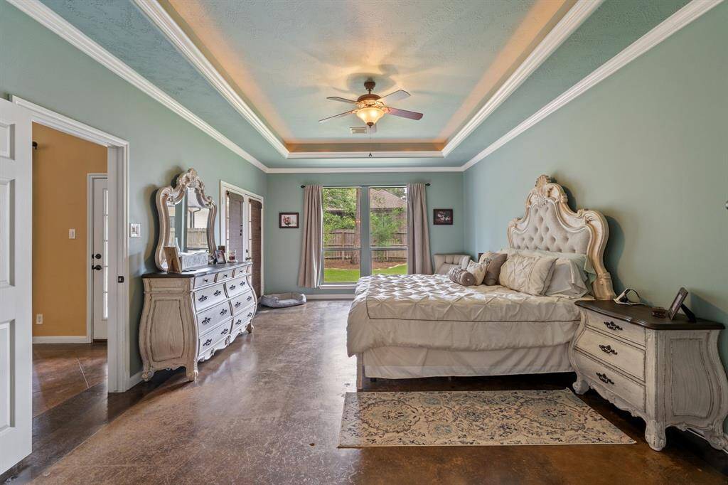 Downstairs master bedroom facing backyard