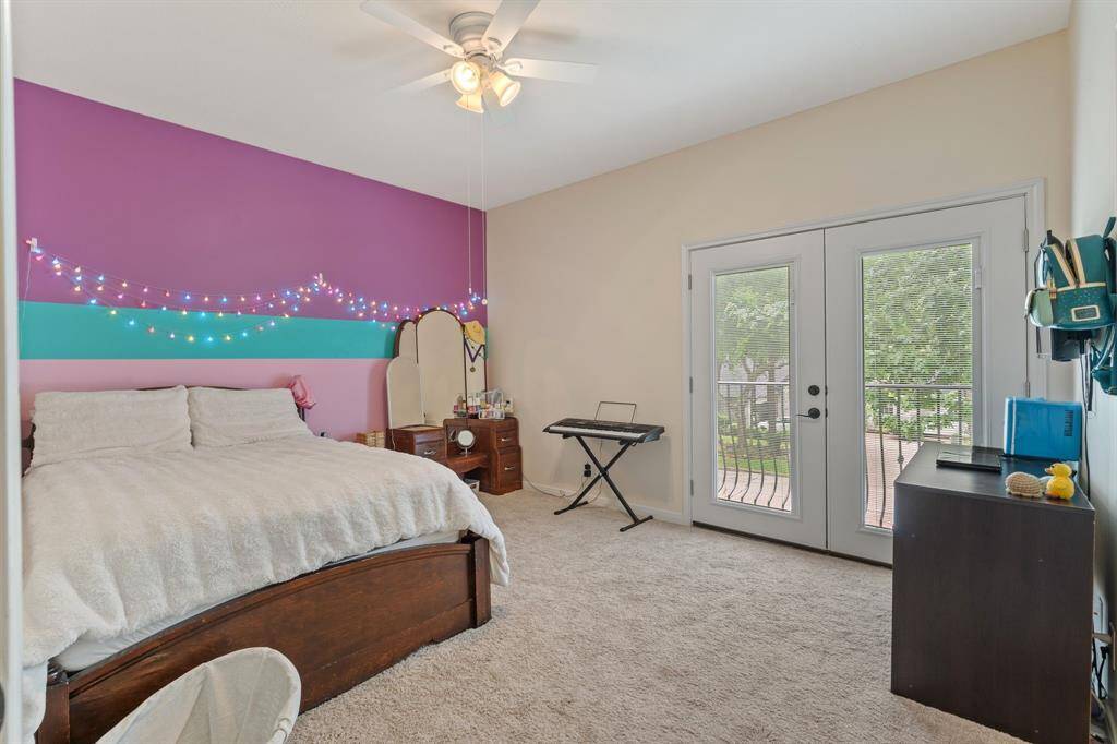 3rd Bedroom w/ french doors overlooking front lawn