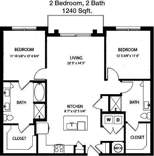 1,240 SF FLOOR PLAN.