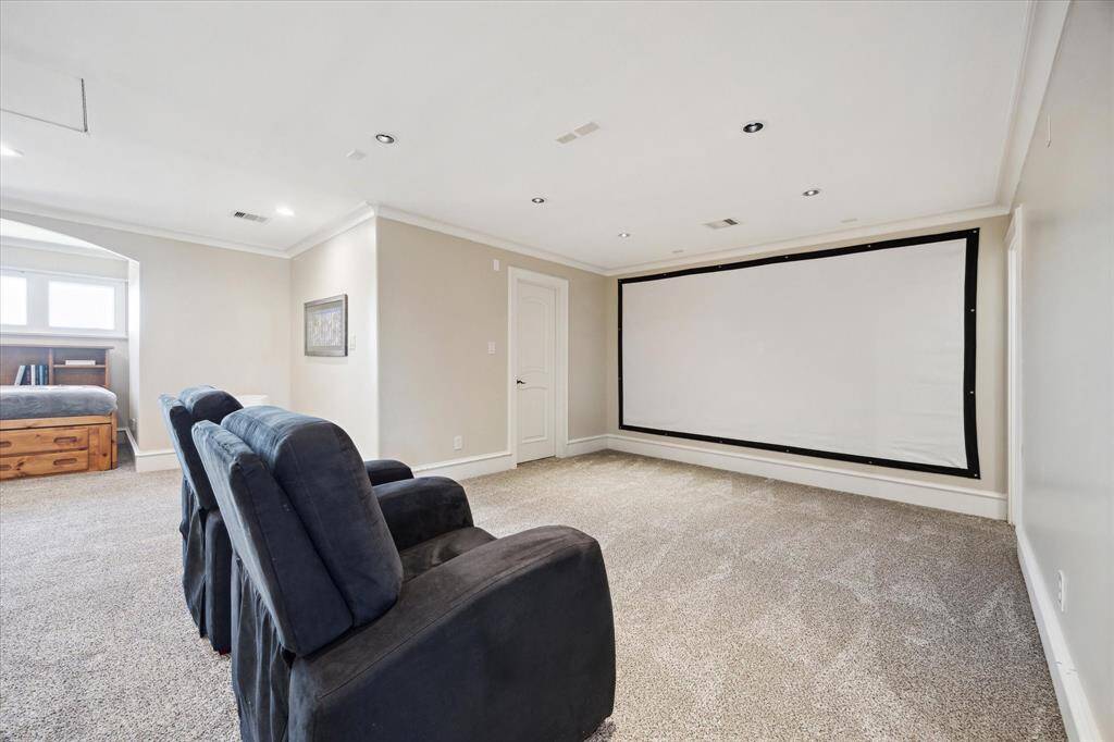 The screening area of the third-floor entertaining suite