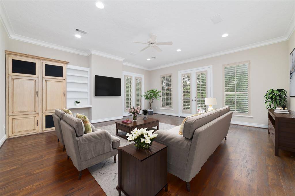 Family room upstairs virtually staged.