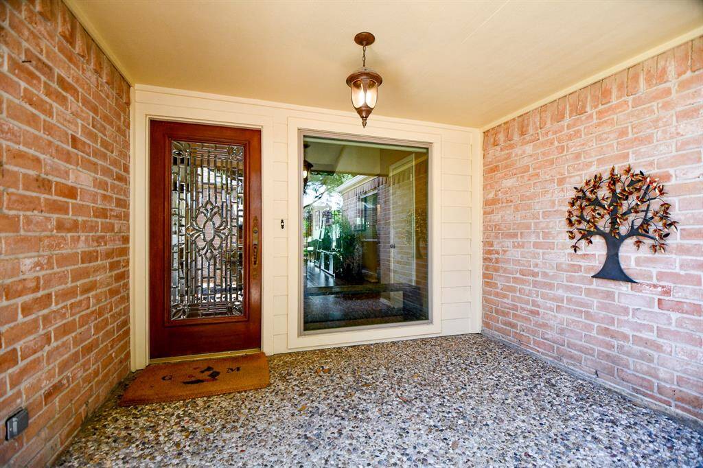 Covered front porch at entry