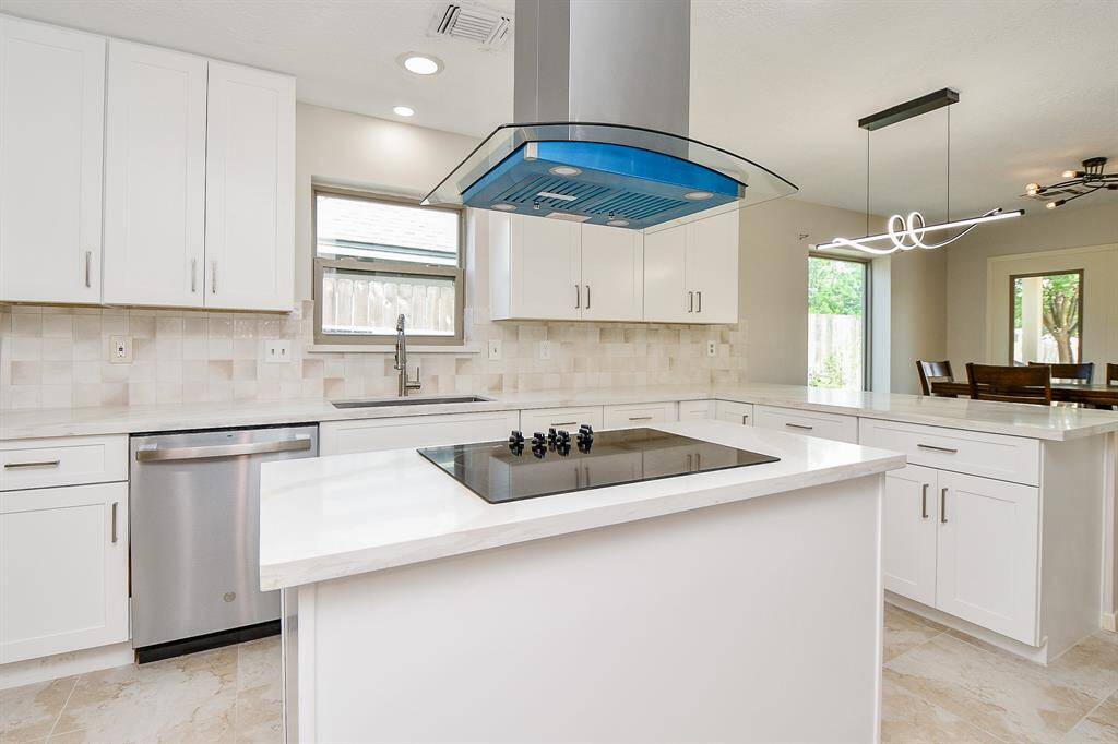New kitchen appliances including venthoot, cooktop and dishwasher