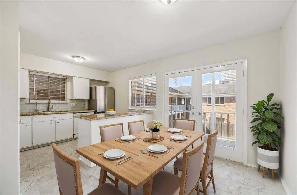 Virtually staged kitchen table.