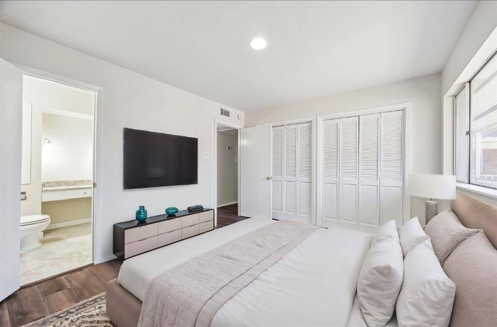 Virtually staged Primary bedroom.