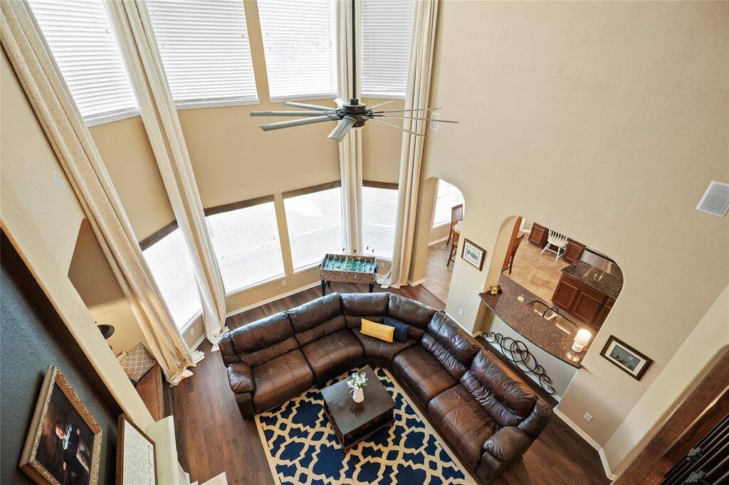 Amazing family room view from catwalk