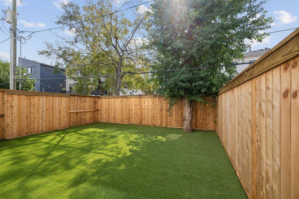 Over sized backyard for the neighborhood.  Large enough for entertaining, pets or a future plunge pool.