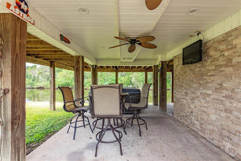 Downstairs carport or sitting area
