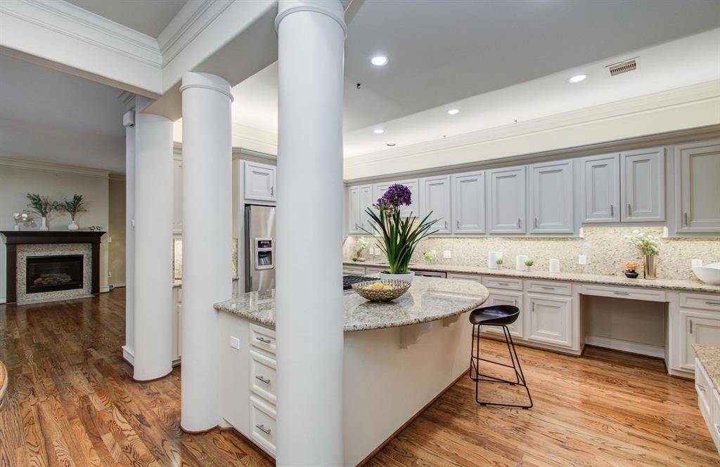 The kitchen has great flow for entertaining