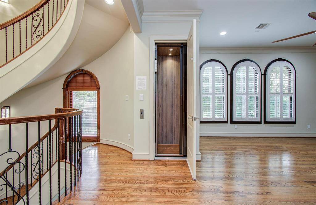 The elevator services all floors of this beautiful home