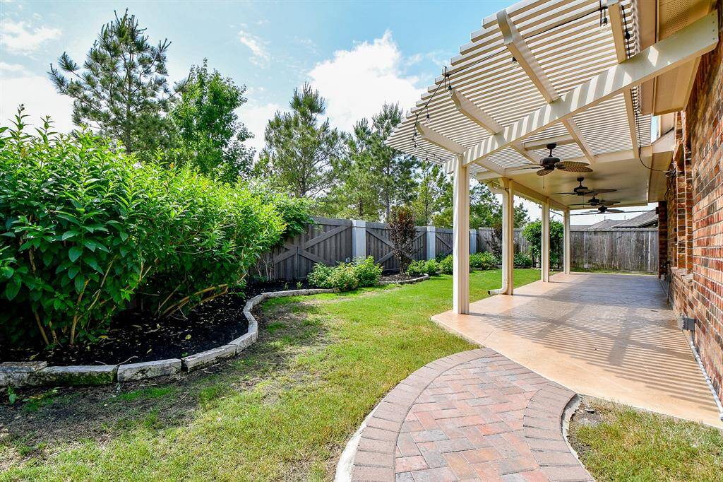 Beautiful landscaping framing out the yard.
