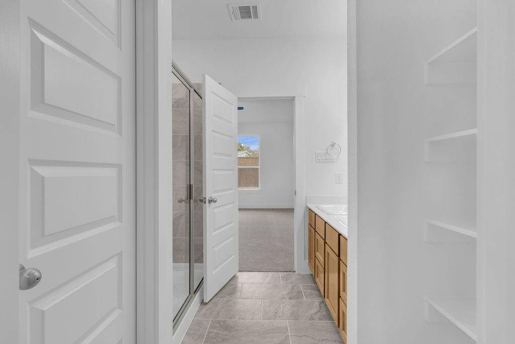 Rinse off the stresses of your day in this oversized shower.