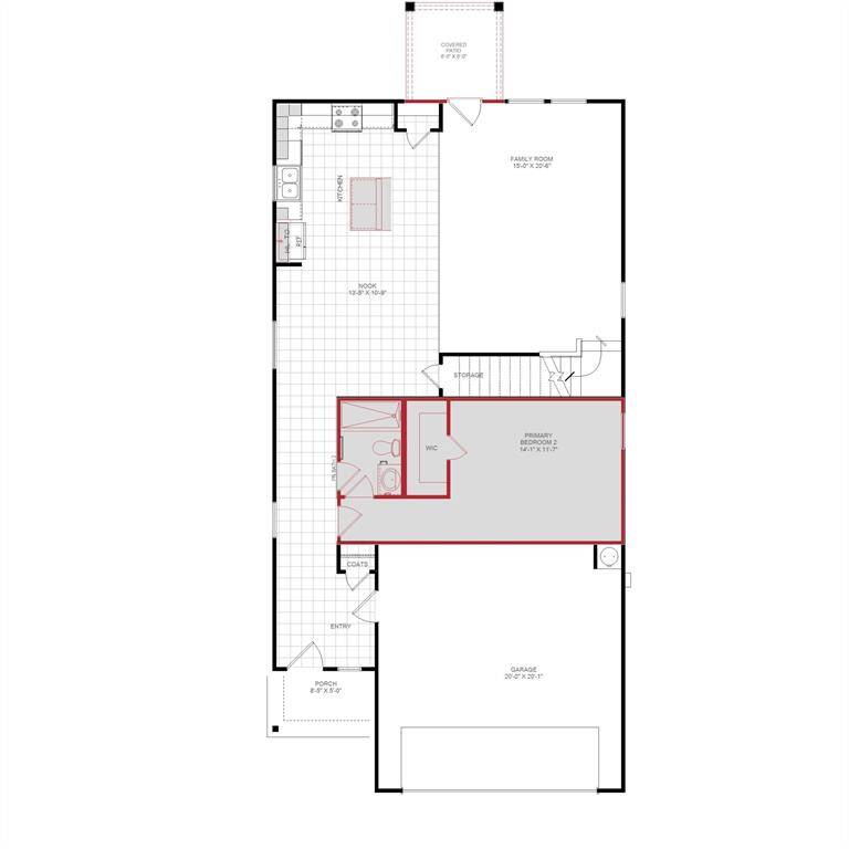 First Floor layout of the Wise plan by History Maker Homes.