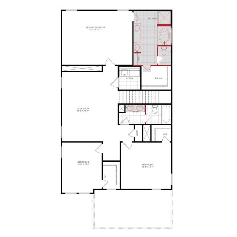 Second Floor layout of the Wise plan by History Maker Homes
