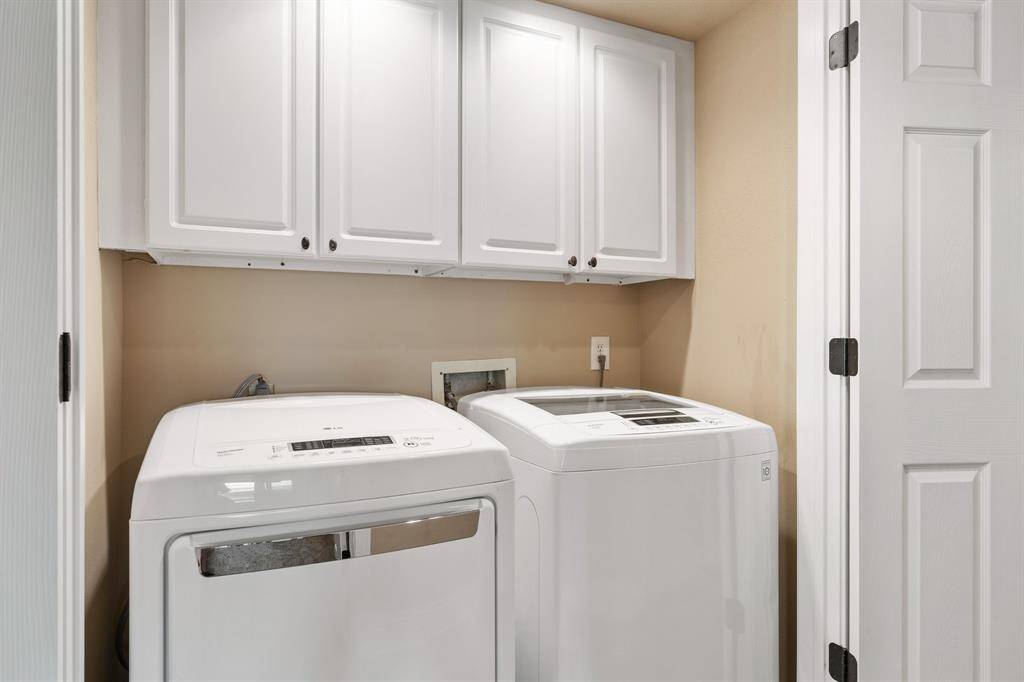 Washer and Dryer stay and are conveniently located near the bedrooms down.