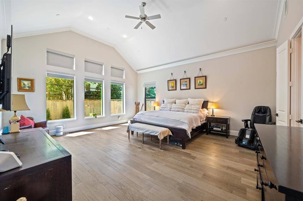 The huge master bedroom is fit for a King and Queen!