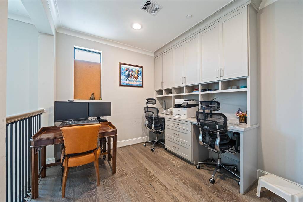 Upstairs study conveniently situated in the upstairs corner.