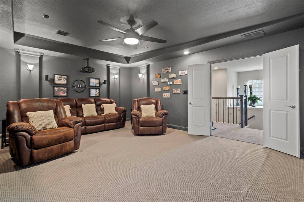Upstairs, media room