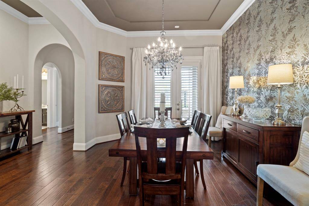 Double doors lead to courtyard
