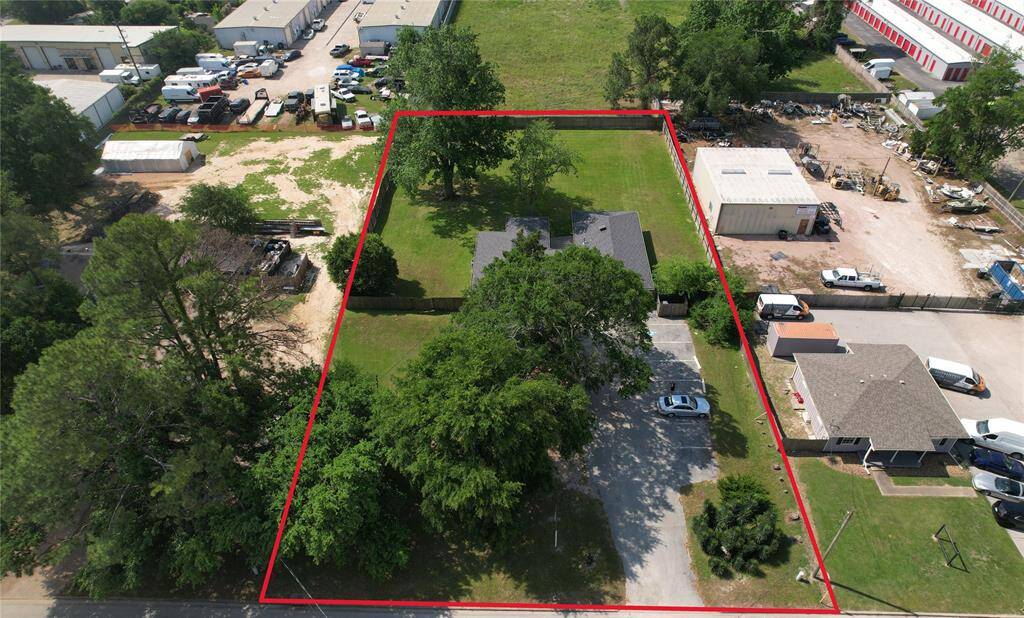 Aerial from front of property