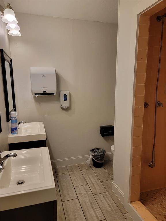 Full bathroom with shower.