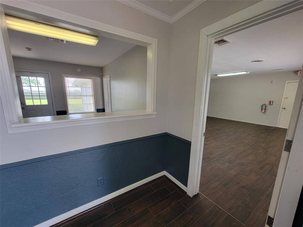 Entry area to controlled access to building.