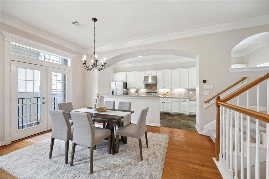 Dining room opens to the kitchen