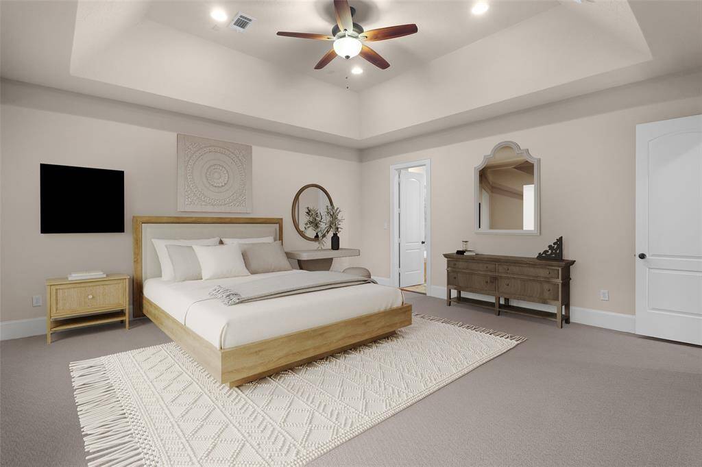 Primary bedroom-Photo is virtually stage with furniture