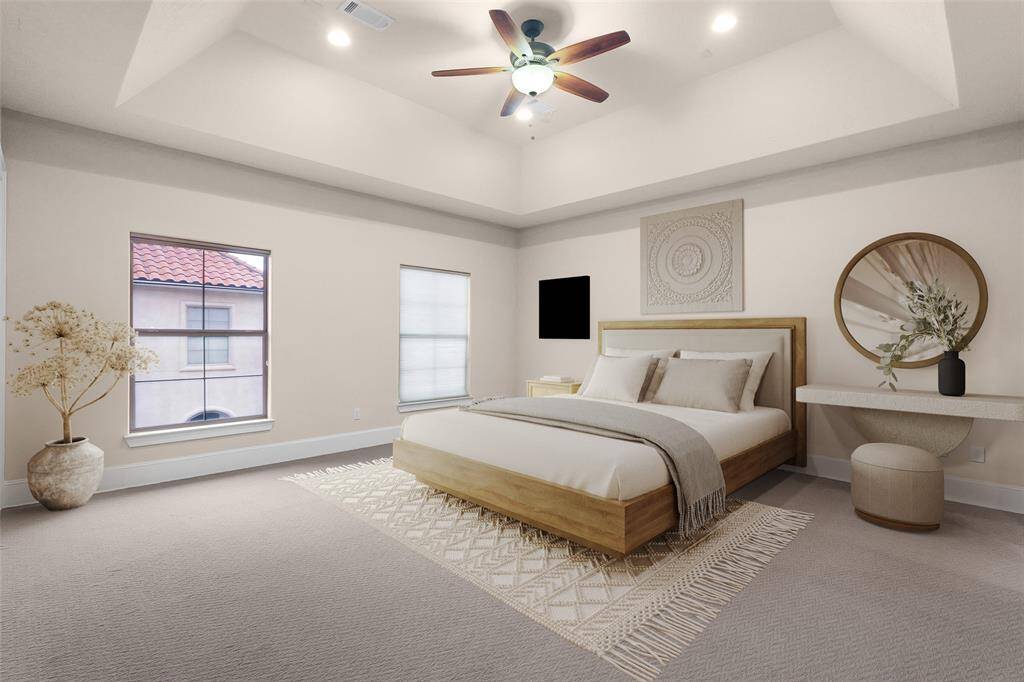 Primary bedroom- Photo is virtually stage with furniture