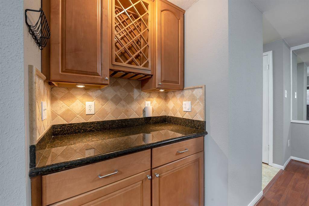 Built in counter and storage in living area