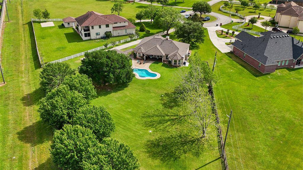 Aerial view of the sprawling 1.5 acre estate