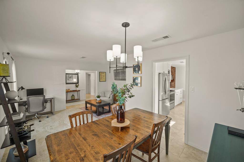 Dining room looking into living room.