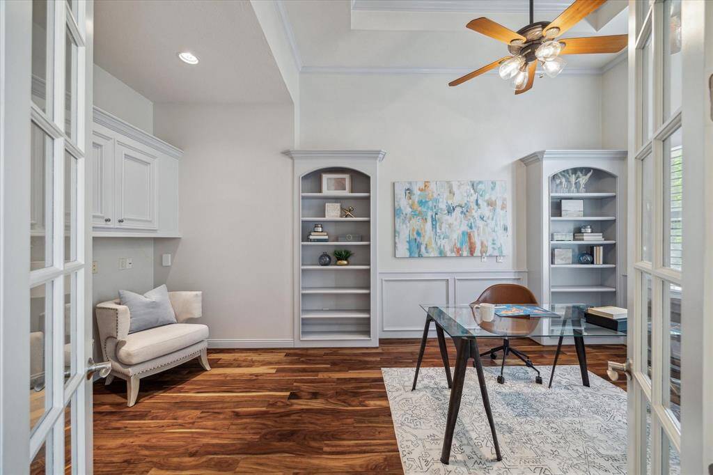 Private study with french doors